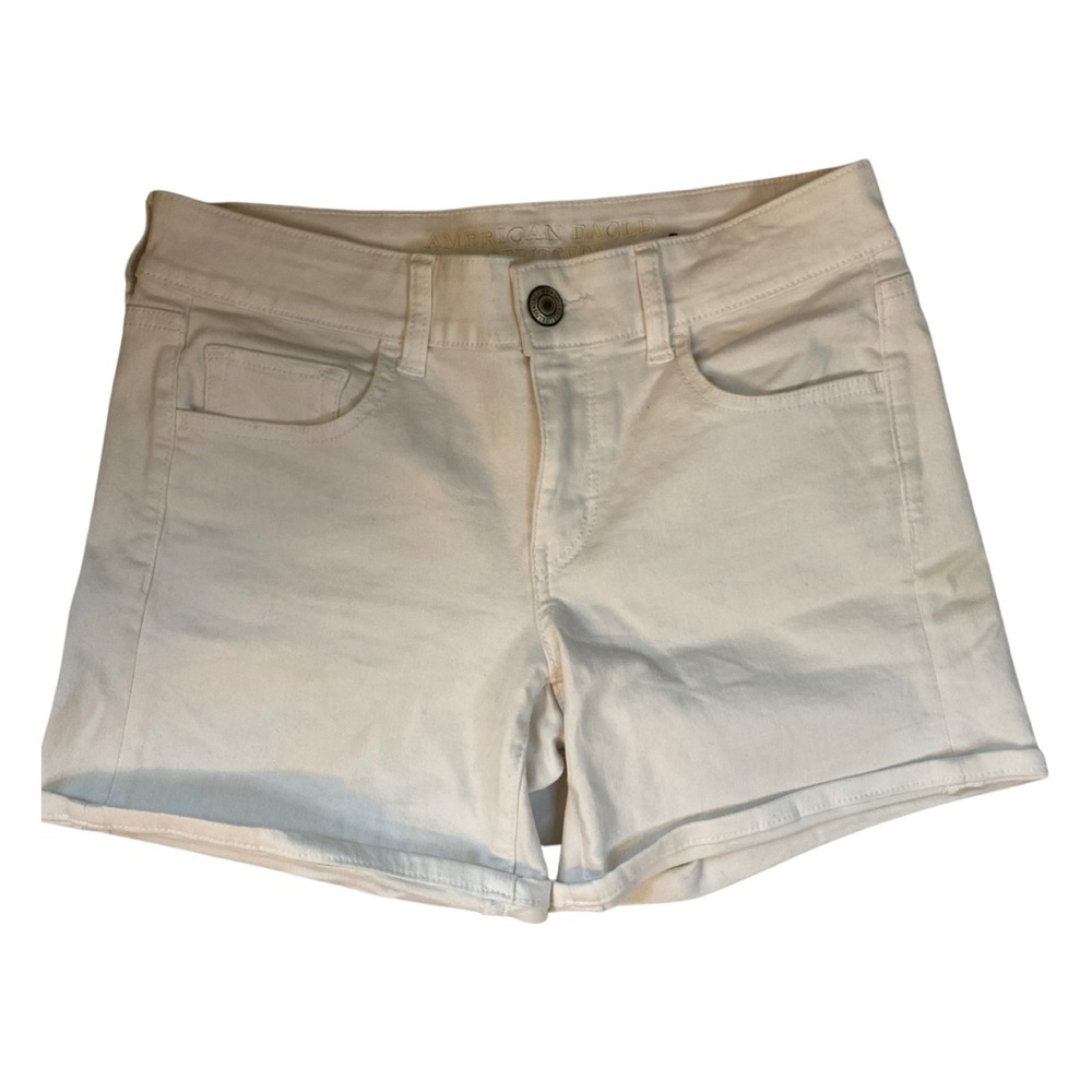 White high waisted jean shorts